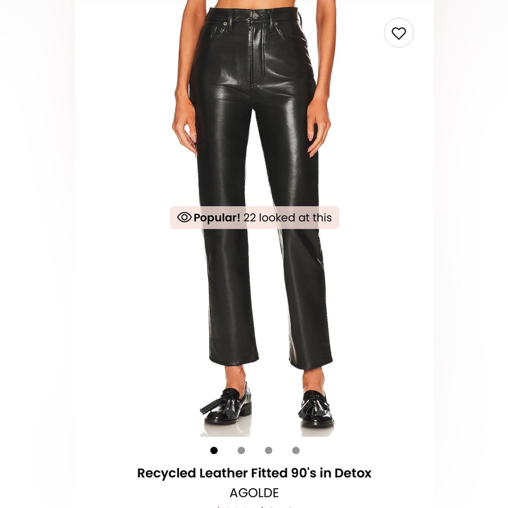 Agolde Black Leather Pants